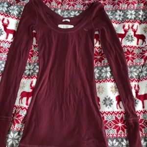 maroon abercrombie and fitch shirt
